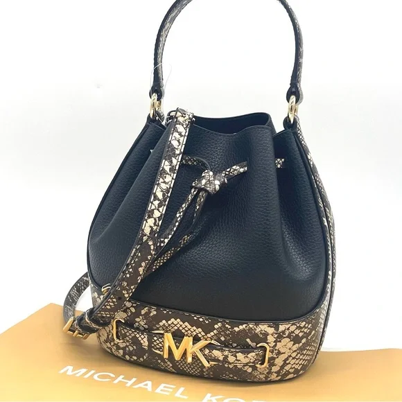 Michael Kors Reed Medium Belted Bucket Messenger Crossbody Bag